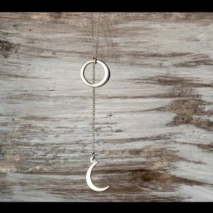 925 Lariat Moon Necklace